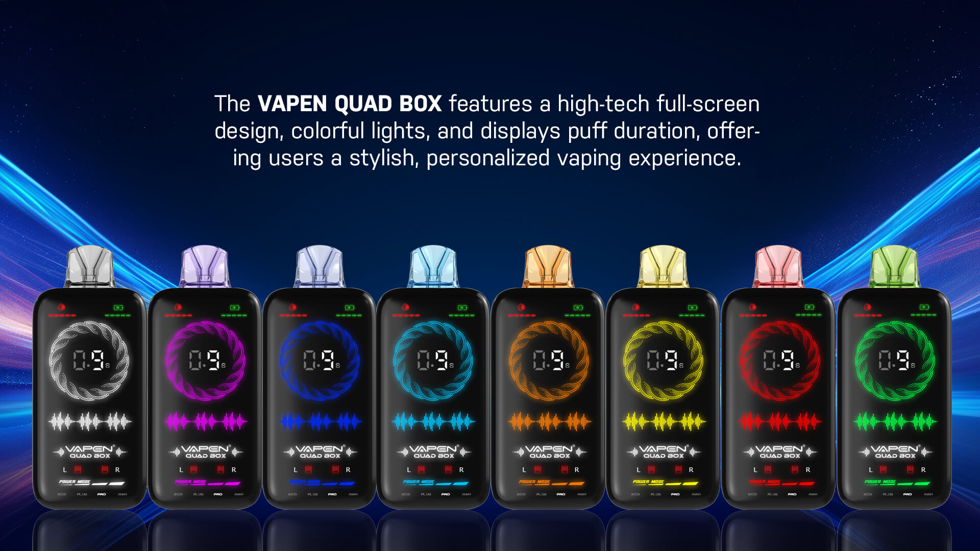 VAPEN QUAD BOX 20000 20K Puffs Disposable Vape Full Screen Indicator Four Level Power Adjustable Vaping Mode Puff Geekbar Vplay Vtouch Vaper (1)