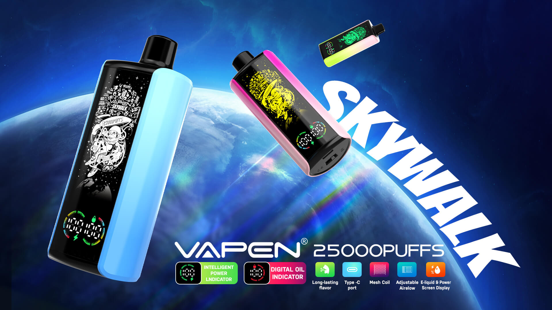 VAPEN SKYWALK 25000 25K Puffs Disposable Vape 30000 30K Electronic Cigarette Long-lasting Smart Display Vapsolo Super RazzBar Razz Bar 15000 15K Puff Vaper EU Warehouse (1)