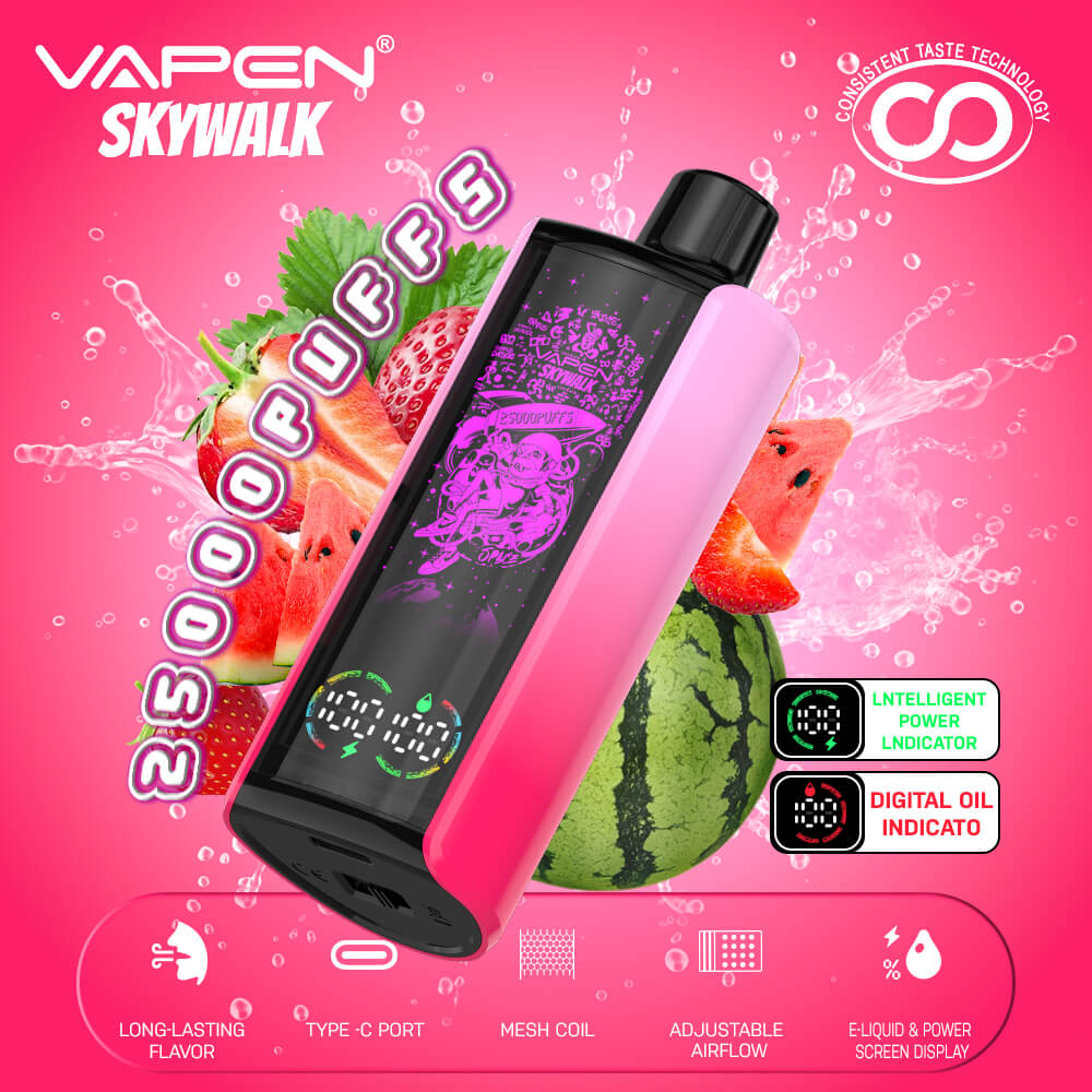 VAPEN SKYWALK 25000 25K Puffs Disposable Vape 30000 30K Puff Electronic e Cigarette Long-lasting Flavors Smart Display Vapsolo Super Razz Bar 15000 15K Vaper EU Warehouse (8)