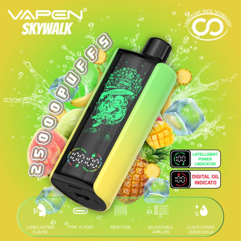 VAPEN SKYWALK 25000 25K Puffs Disposable Vape 30000 30K Puff Electronic e Cigarette Long-lasting Flavors Smart Display Vapsolo Super Razz Bar 15000 15K Vaper EU Warehouse (2)