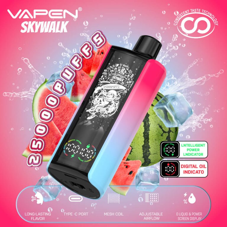 VAPEN SKYWALK 25000 25K Puffs Disposable Vape 30000 30K Puff Electronic e Cigarette Long-lasting Flavors Smart Display Vapsolo Super Razz Bar 15000 15K Vaper EU Warehouse (5)