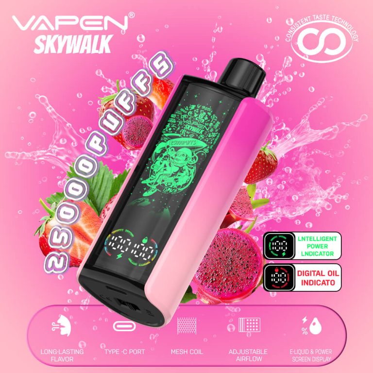 VAPEN SKYWALK 25000 25K Puffs Disposable Vape 30000 30K Puff Electronic e Cigarette Long-lasting Flavors Smart Display Vapsolo Super Razz Bar 15000 15K Vaper EU Warehouse (7)