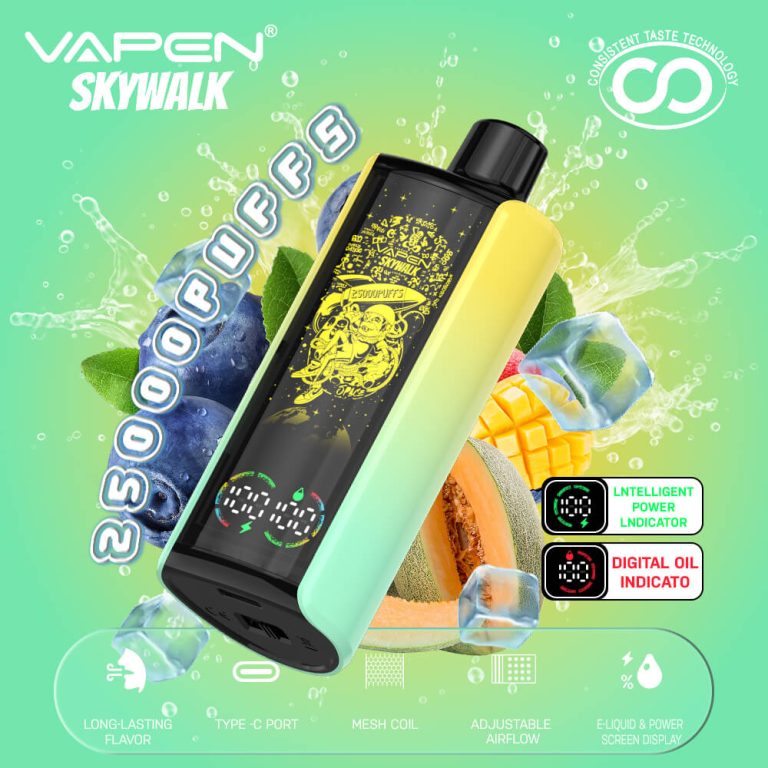 VAPEN SKYWALK 25000 25K Puffs Disposable Vape 30000 30K Puff Electronic e Cigarette Long-lasting Flavors Smart Display Vapsolo Super Razz Bar 15000 15K Vaper EU Warehouse (8)