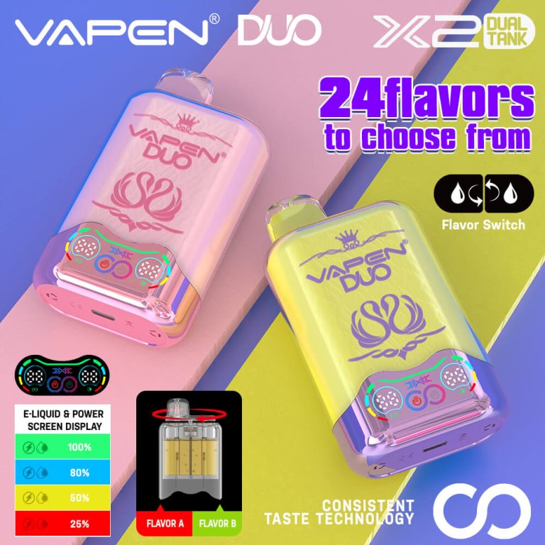 VAPEN DUO Twins 40000 Puffs Disposable Vape 40K Puff 2 x 20000 Flavors in 1 Dual Pod Mesh Coil Smart Display Screen EU Warehouse Vapsolo Triple 30000 (4)